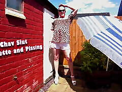 Outdoor Smoking, Pissing Through Pantyhose