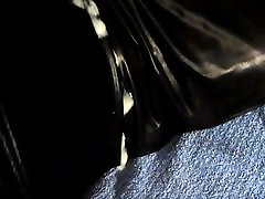 Huge hands free mbili abel on black catsuit electro stimulation