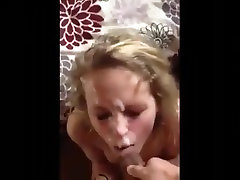 Spraying cum on this hot blonde new seceretery girls face