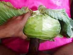Pakinoon Playing with Cabbage with his Horny Big Cock and Balls for Dream 2 pleased CUMS