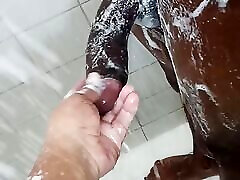 I suck my neighbor&039;s huge thick black cock and I have my whole mind in my mouth