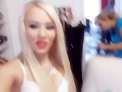 Behind the scenes hot and sexy office girl flashing dick for shop assistant actress work