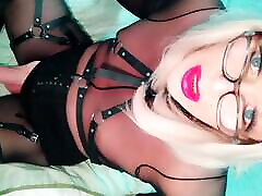Sexy crossdresser slut, bodystocking, leather straps, panties Sexy crossdresser slut, bodystocking, leather straps, panties