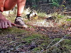 Naked hike on the forest tourist road Naked hike on the forest tourist road