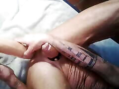 Closeup taking my Big Ben cock to the balls