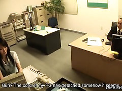 Asian babe getting first time fuc girl on the office table