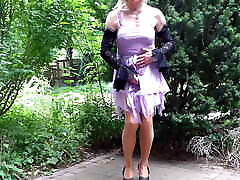 My Purple Chiffon Gown - Fine Outdoor Cumshot