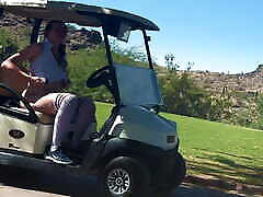 TS Kapri cums while golfing