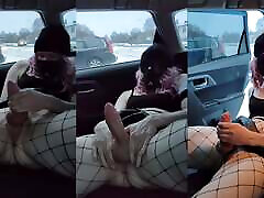 Having Fun Flashing with My Blindfolds and Cumshot