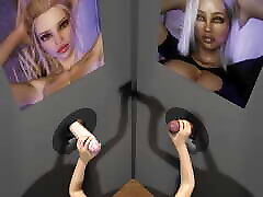 Double Glory Hole Futa Handjob Blowjob