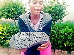 Showing off Zambian expensive shoes