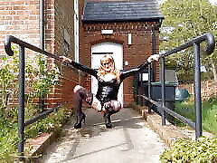 Tranny Gina Outdoor Pissing and Playing