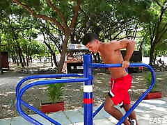 Awesome latin muscle big cock wanking