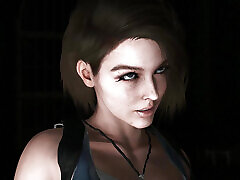 Sexy Jill Valentine Riding Black Monster Cock In Cowgirl Position