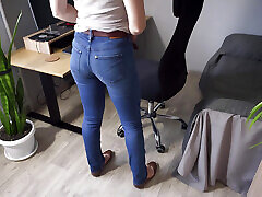 Ass Teasing In Tight Blue sexx black man sunny leaon And Full Back Panties