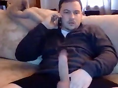 Handsome stocky dude with huge cock