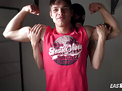 Two hot muscle boys show their bodies Two hot muscle boys show their bodies