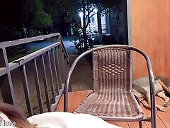 Teacher fucks opa aftrekken student outside the balcony