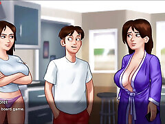 Sexy roommate Jenny getting nude showing her huge boobs, Huge Tits Slut teasing - Summertime Saga 09