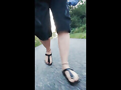 Out and About with tanya tate jordn Feet in Birkenstocks in the Morning