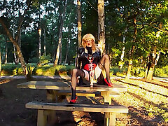 Crossdressed Gina Having Dildo Fun Outdoors Crossdressed Gina Having Dildo Fun Outdoors