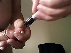 My cock bus anal movie with AA battery, urethra