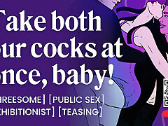 ASMR Audio Porn: MMF Threesome with Your Partner and His Best Friend - Cock Sharing & Public Sex - Erotic Audio Story