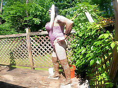 Gigantic Fake Tits Jon Scarecrow BTS Photoshoot Jackoff Cum Shot Finish