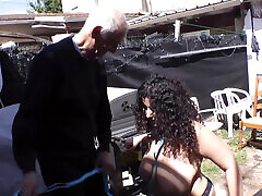 Two Grandpas Fuck a Young Girl - Porn Video