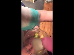 She Swallows russian anal penetration From A Glass!