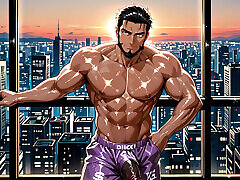 Ai Generated Intense Muscle Men