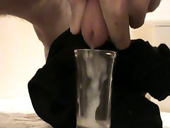 Cum load mostly! into shot glass