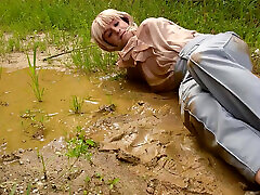 Tied up and left in the mud! Wet and messy tranny girl pees in her pants! Tied up and left in the mud! Wet and messy tranny girl pees in her pants!