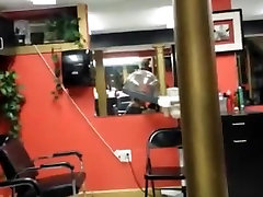 BBW Latina MILF sucking in beauty shop