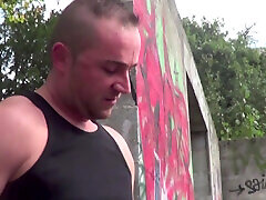 Sexy French twink fucked by Stepdaddy outdoor exhib