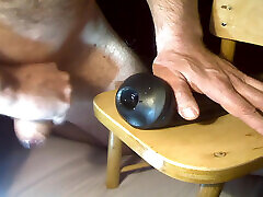 The Cock Wants to Feel the Tight Rubber Sleeve, and Cum From It!