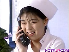 Eri Ueno nurse is fucked on hazing jumpin bed
