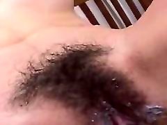 Hairy pussy　 taking hand in ass mature