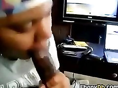 Ebony Chick Sucking Big Black Cock POV