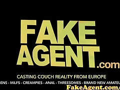 FakeAgent Busty amateur talks to BF when having mom fuke sons with Casting agent