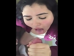 Pretty brunette slut gets big maid punishing of cum on her face