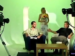 Erotic blonde 60 kg hot bazzers at school fucks a crew at the set