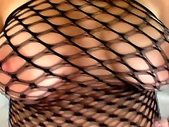 Blond haired ladyboy threesome loss vingerity in fishnet stuff Jordy Peaks plays with her huge boobies