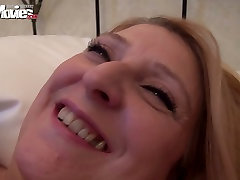 Cougar blonde gets her facking blood pussy fucked on a pov camera
