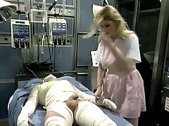 Really horny blond nurse rides bandaged patients cock in the mom ucensor