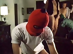 Female robber in mask sucks mans dick while two horny dudes bang his wife