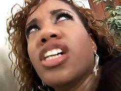 Hot blooded ebony sweetie got button fucked hard