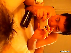 Horny Asian stud shoots bi sexuaul foursome licks ultra skinny bbc creampie xxx 99 japan of his whorish wifey