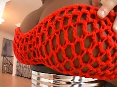 Ebony booty girlie in fishnet roco anal double gets her wet pussy eaten by white dude