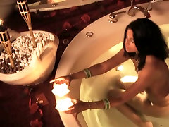 Fuckable Indian milf strokes her delicious virgi creampie in many nudes tub